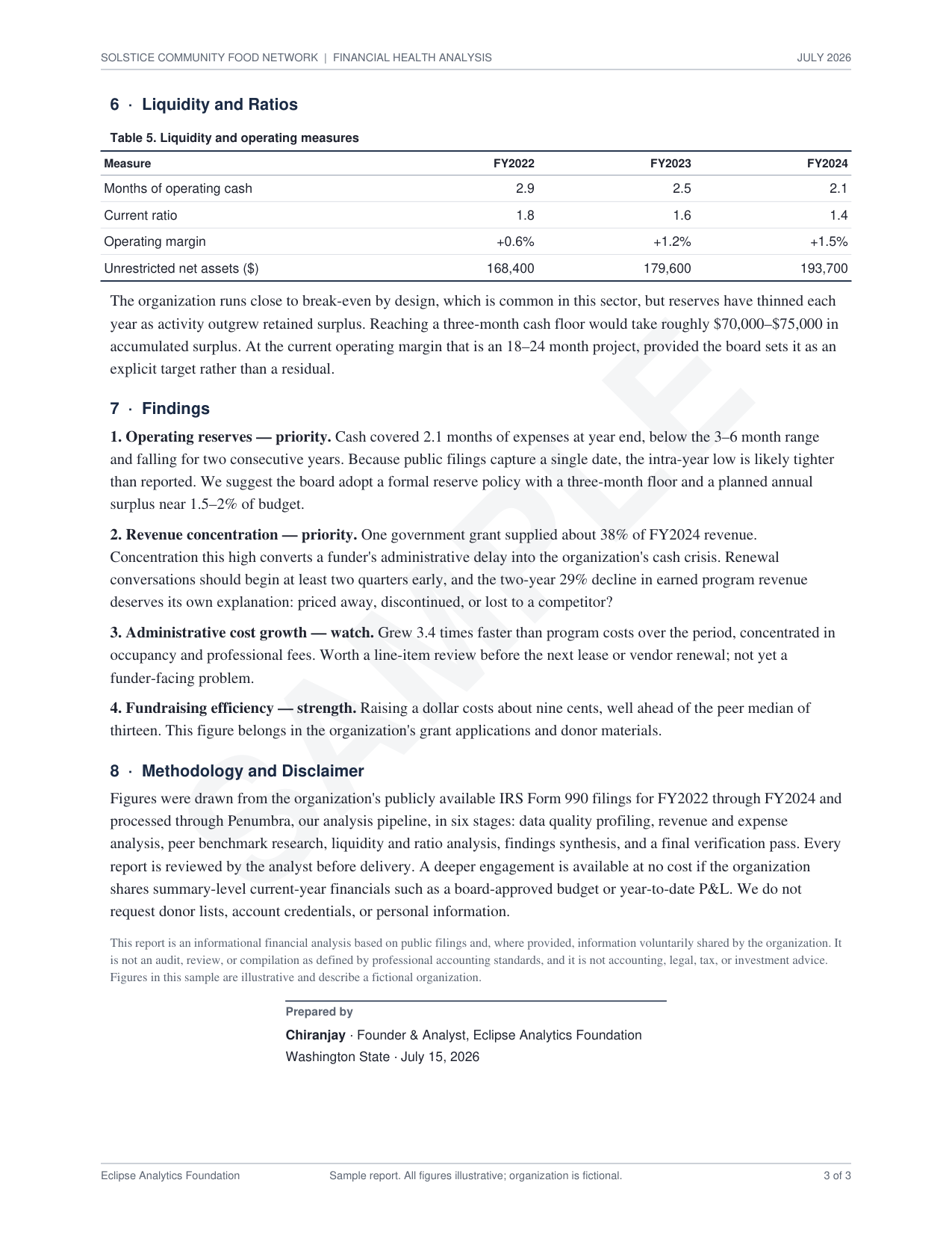 Page 3 of the sample report